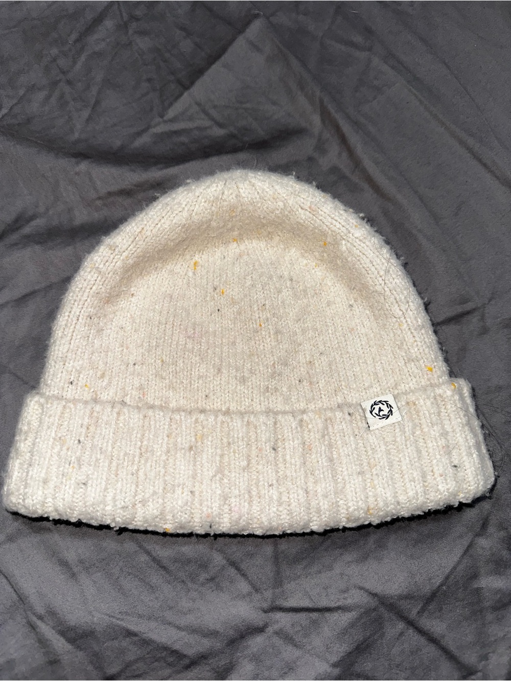 Cozy Cream Knit Beanie with Rolled Cuff